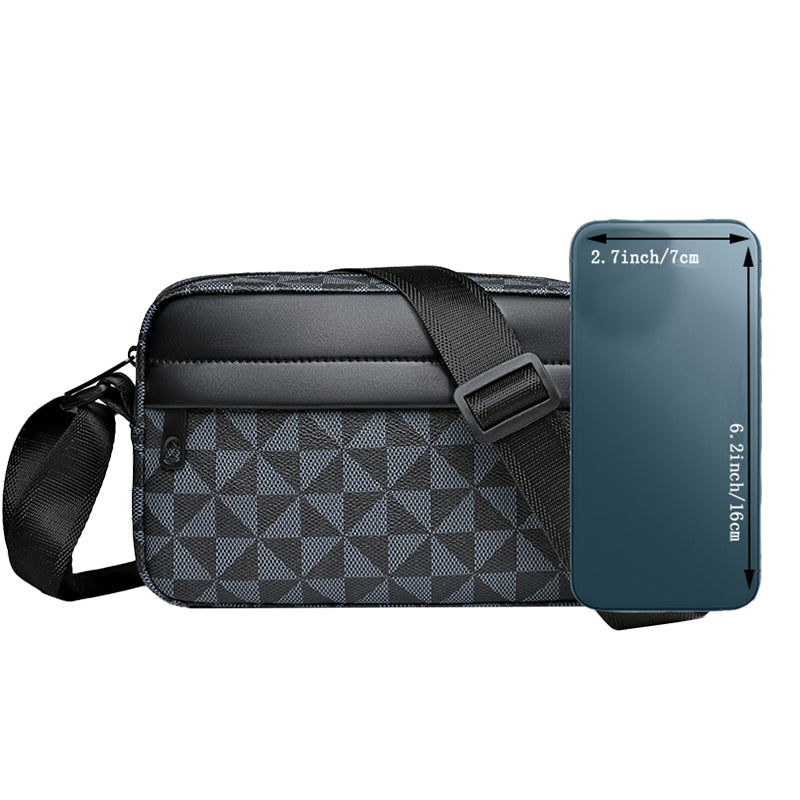 Borsa a Tracolla Uomo in Pelle PU – Design Scozzese Casual e Lavoro