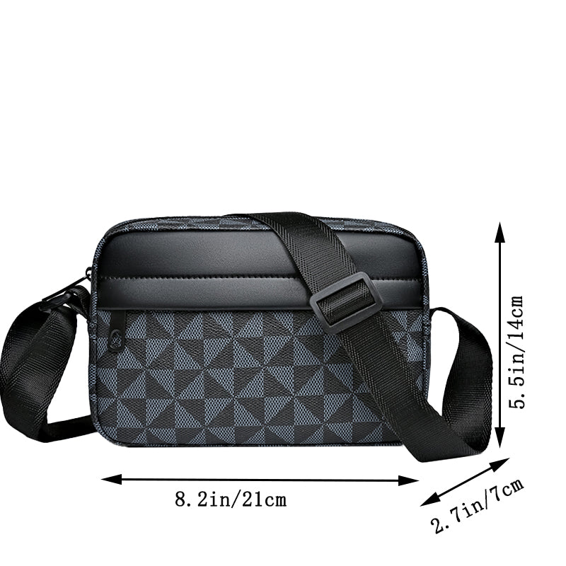 Borsa a Tracolla Uomo in Pelle PU – Design Scozzese Casual e Lavoro