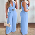 Tuta Donna Elegante – Scollo a V, Gamba Larga