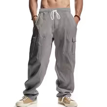 Pantaloni Cargo Estivi da Uomo in Lino