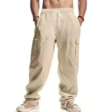 Pantaloni Cargo Estivi da Uomo in Lino