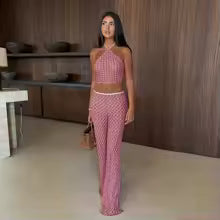 Bikini a Tre Pezzi con Pantalone Lungo e Collo Alto