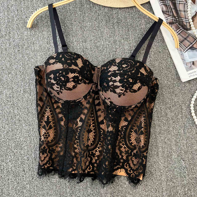 Bustier da donna in pizzo floreale elegante modellante sexy corsetto da donna in pizzo ragazze abiti da sera sottili colture Lady corto dolce body shaper Top