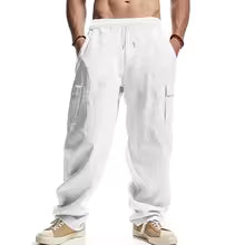 Pantaloni Cargo Estivi da Uomo in Lino