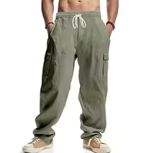 Pantaloni Cargo Estivi da Uomo in Lino