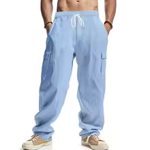 Pantaloni Cargo Estivi da Uomo in Lino