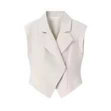 Set 2 Pezzi Donna – Top Slim Colletto Rovesciato & Pantaloni a Gamba Larga | Abito Estivo Chic