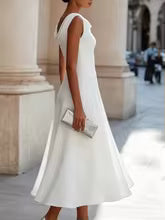 Abito Midi in Chiffon Senza Maniche – Donna