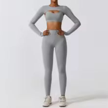 Set Yoga Donna 2/3 Pezzi – Legging, Reggiseno Fitness e Crop Top
