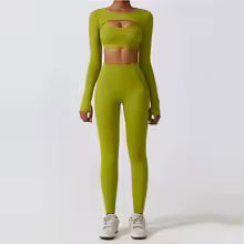 Set Yoga Donna 2/3 Pezzi – Legging, Reggiseno Fitness e Crop Top