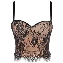 Bustier da donna in pizzo floreale elegante modellante sexy corsetto da donna in pizzo ragazze abiti da sera sottili colture Lady corto dolce body shaper Top