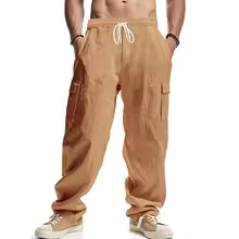 Pantaloni Cargo Estivi da Uomo in Lino