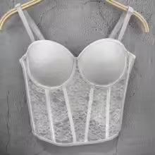 Bustier da donna in pizzo floreale elegante modellante sexy corsetto da donna in pizzo ragazze abiti da sera sottili colture Lady corto dolce body shaper Top