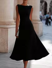Abito Midi in Chiffon Senza Maniche – Donna