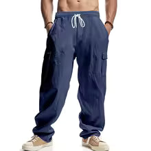 Pantaloni Cargo Estivi da Uomo in Lino
