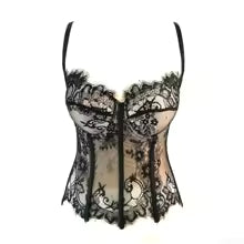Bustier da donna in pizzo floreale elegante modellante sexy corsetto da donna in pizzo ragazze abiti da sera sottili colture Lady corto dolce body shaper Top
